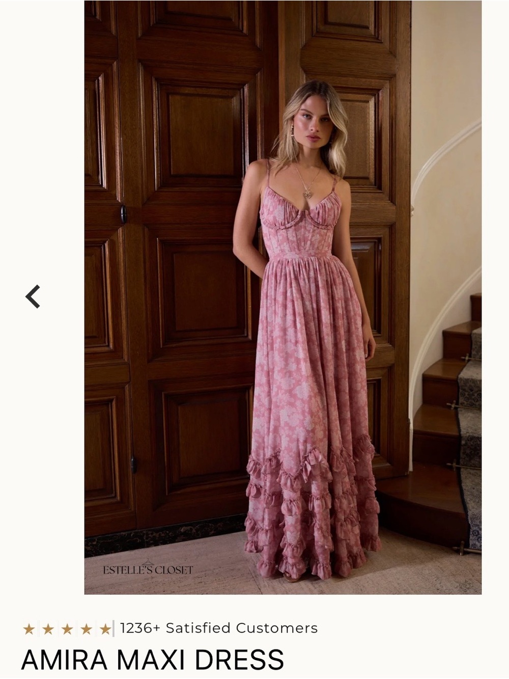 Amira Floral Maxi Dress — Pink
